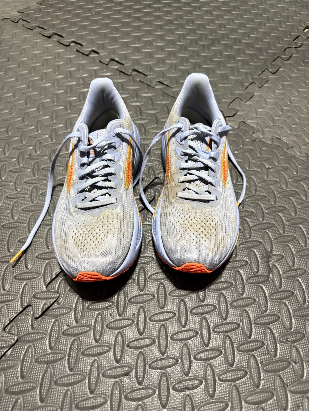 Brooks women’s Brooks Ghost Running Shoes - Light Gray with Orange Accents